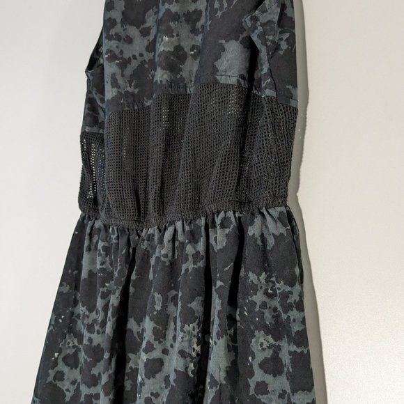 Hurley Marble Print Mesh Panel High Low Dress Black Grey Size XS - Picture 7 of 9